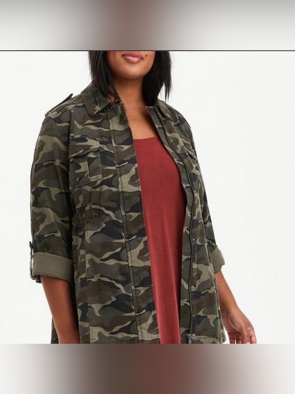 Torrid camouflage utility anorak jacket - size 1 (14/16)